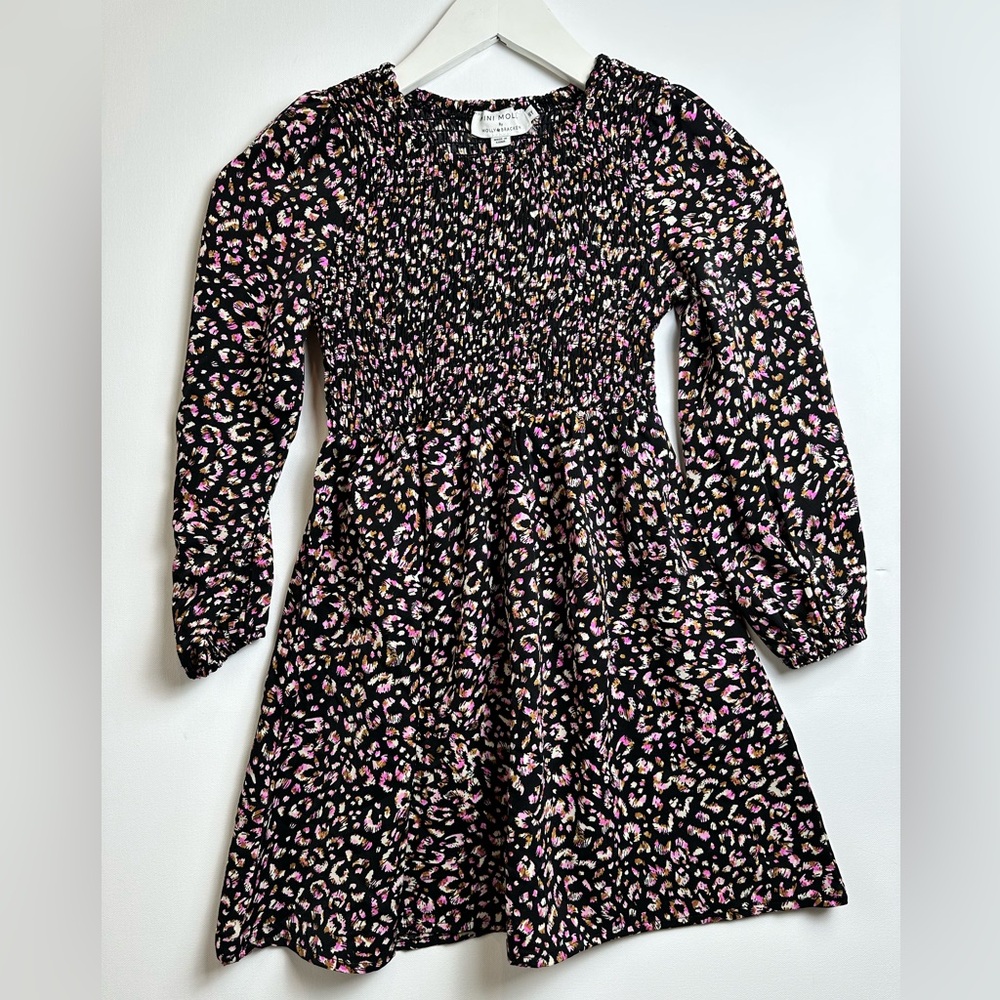 Mini Molly by Molly Bracken size 8 pink and black leopard print dress